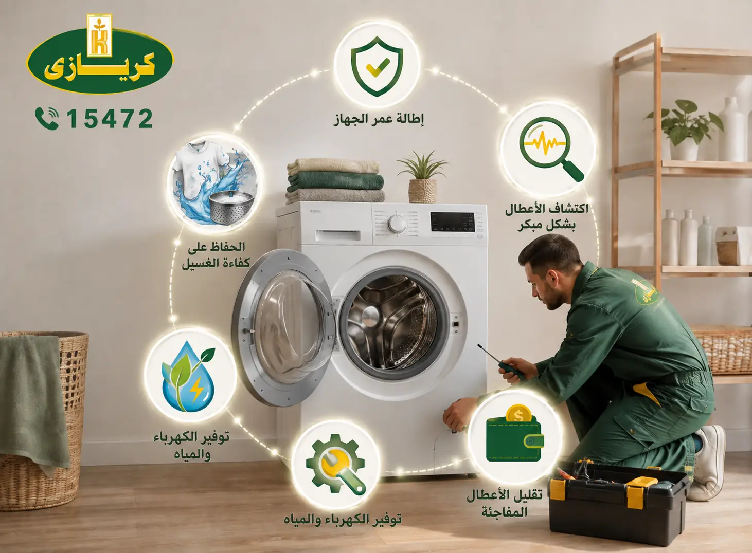 اهمية الصيانة الدورية لغسالة كريازي